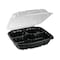 Pactiv EarthChoice Hinge-Lid Takeout Container, 3-Cmp, 34oz, 10.5x9.5x3, PK132 PK DC109310B000 - alternate 2